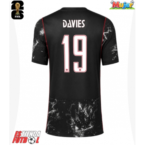 Canadá Alphonso Davies #19 Segunda Equipación Mujer Mundial 2026 Manga Corta